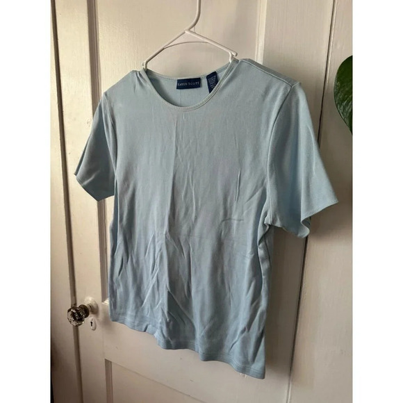Karen Scott women’s size small blue T-shirt - Picture 2 of 6